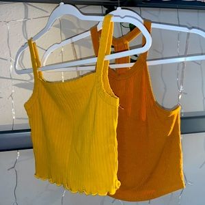 Bozzolo mustard yellow tanktop and Heart Hips Mustard Yellow tank top
